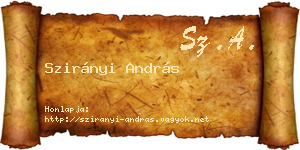 Szirányi András névjegykártya