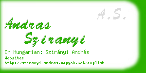 andras sziranyi business card